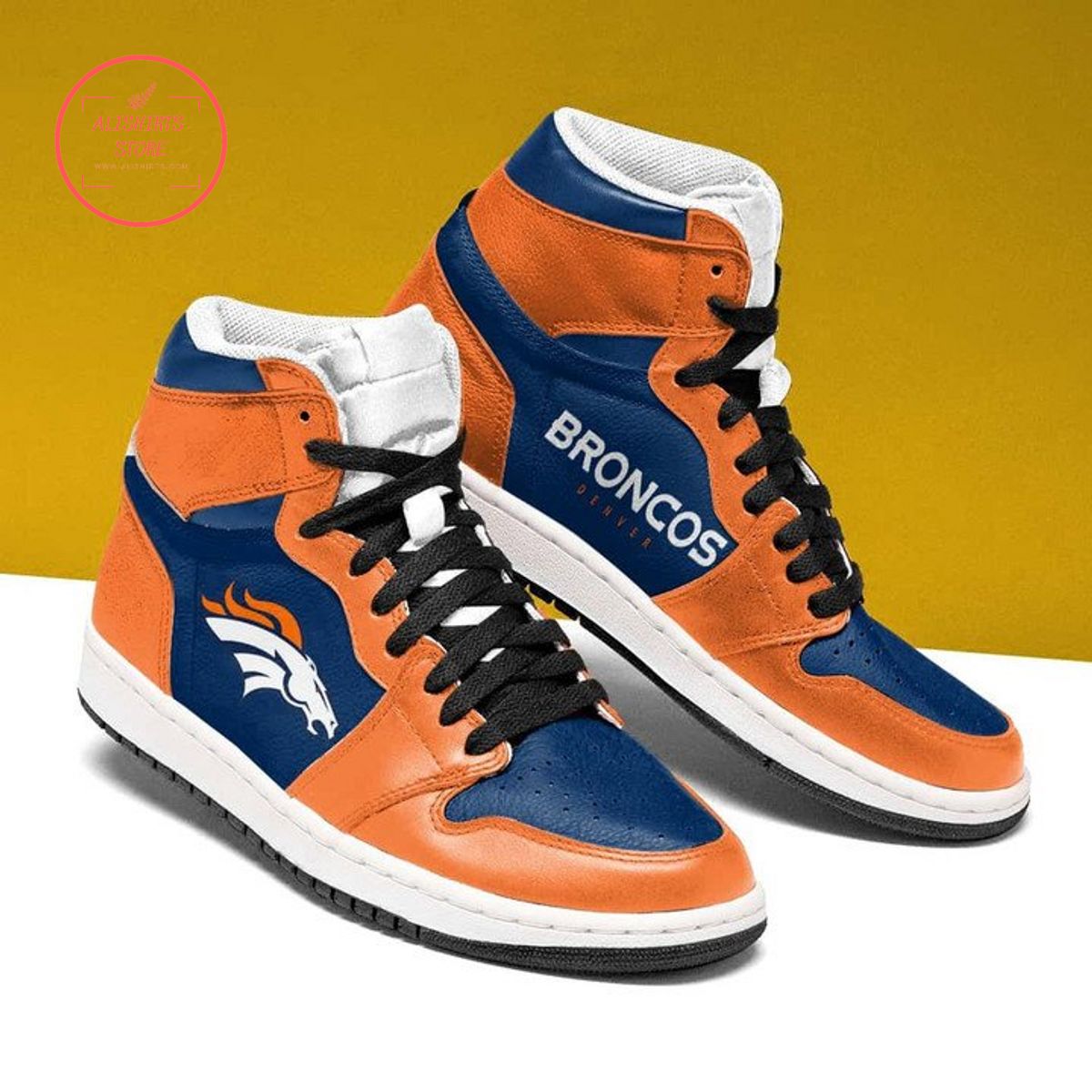 Denver Broncos NFL Air Jordan 1 High Top Sneakers