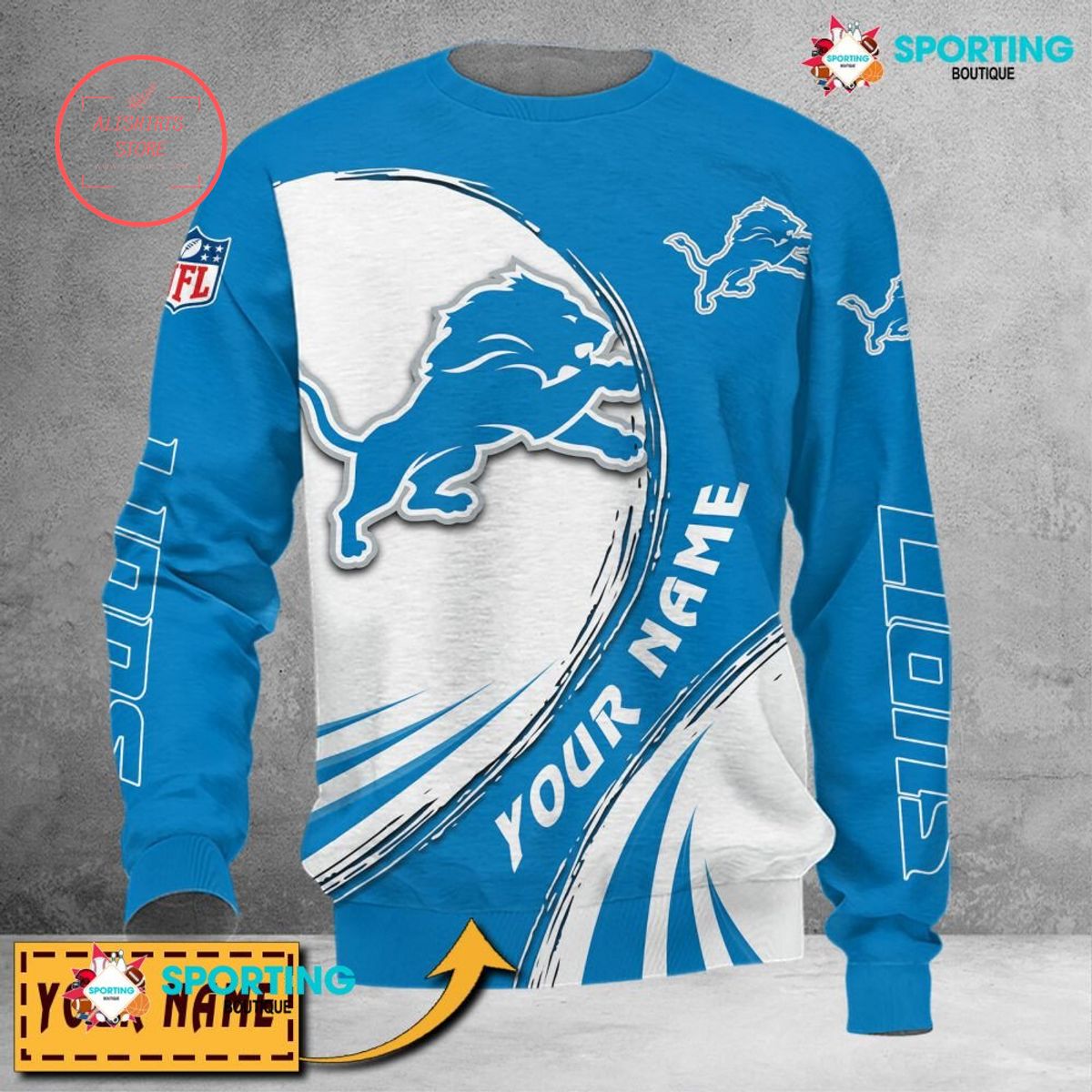 Detroit Lions Custom name sweater