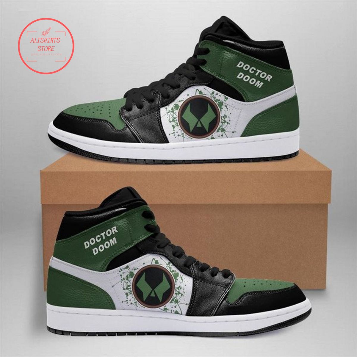 Doctor Doom Marvel Air Jordan 1 High Top Sneakers