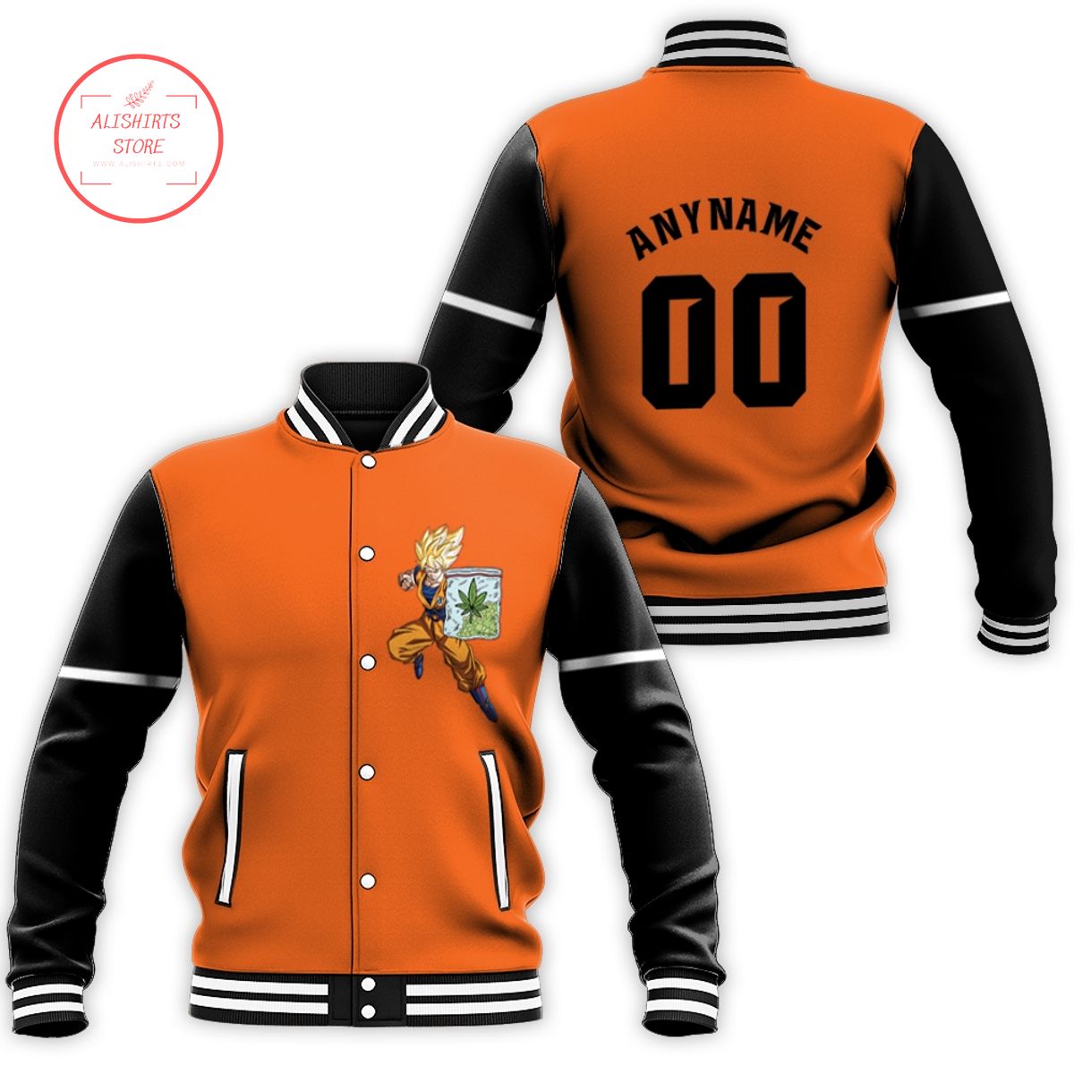 Dragon Balls Son Goku Super Saiyan Orange Custom varsity jacket