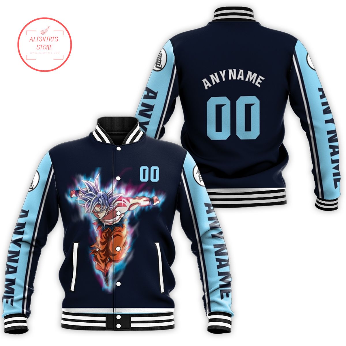 Dragon Balls Ultra Instinct Flawless Custom varsity jacket