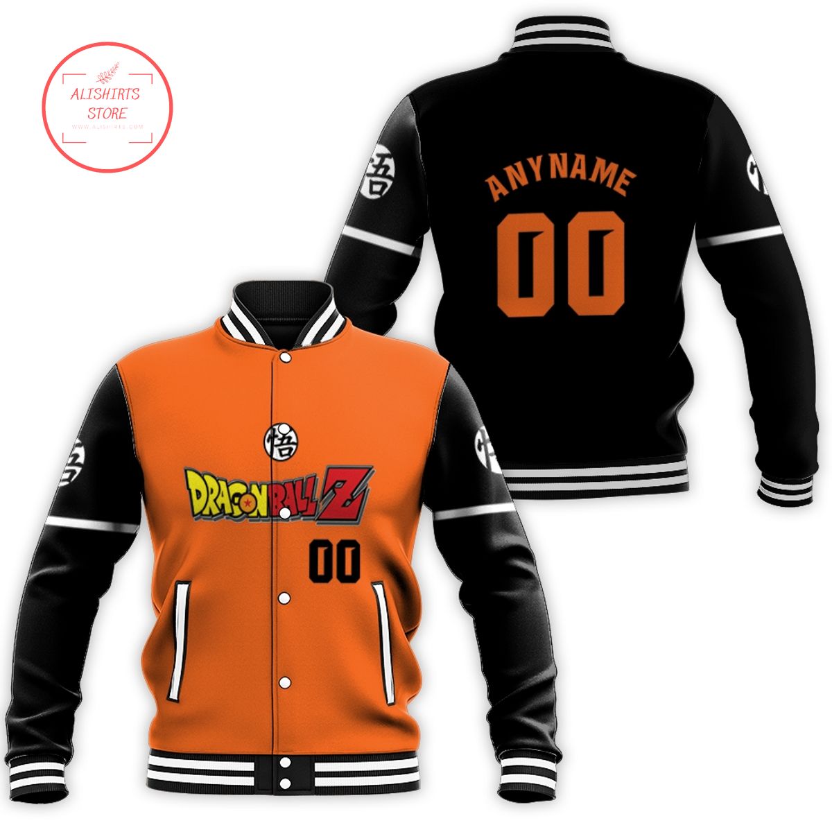 Dragon Balls Z Logo Pattern Custom Dragon Ball varsity jacket