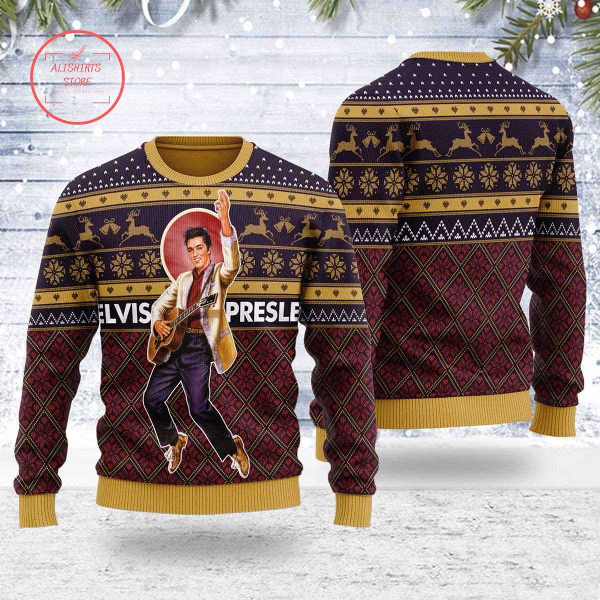 Elvis Presley Christmas Ugly Sweater