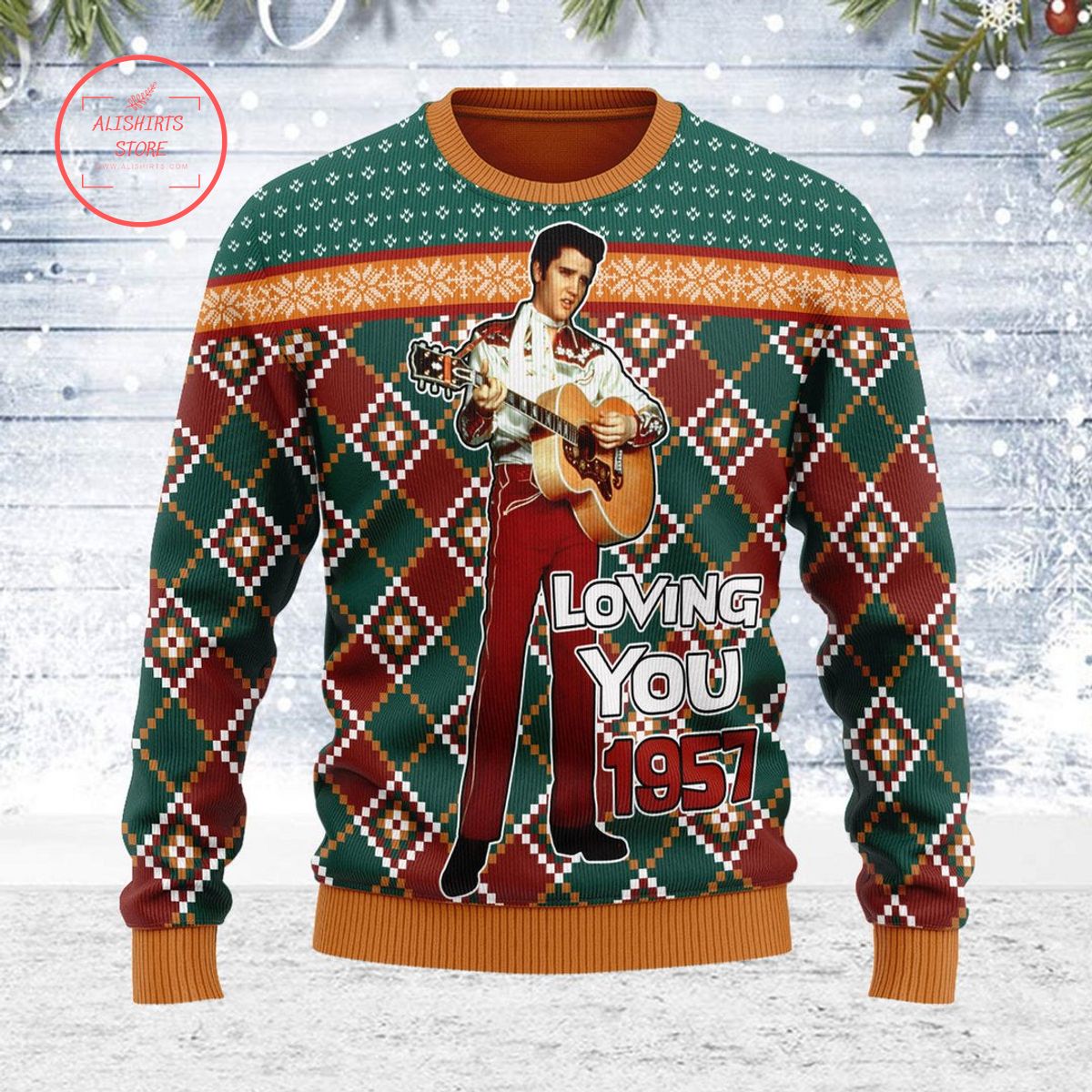 Elvis Presley 'Loving You' 1957 Christmas Ugly Sweater