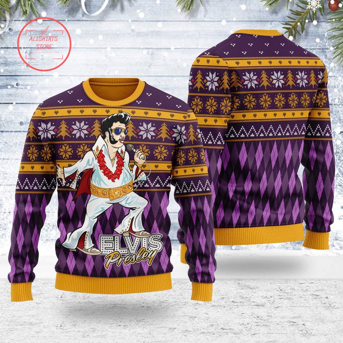 Elvis Presley Meme Christmas Ugly Sweater