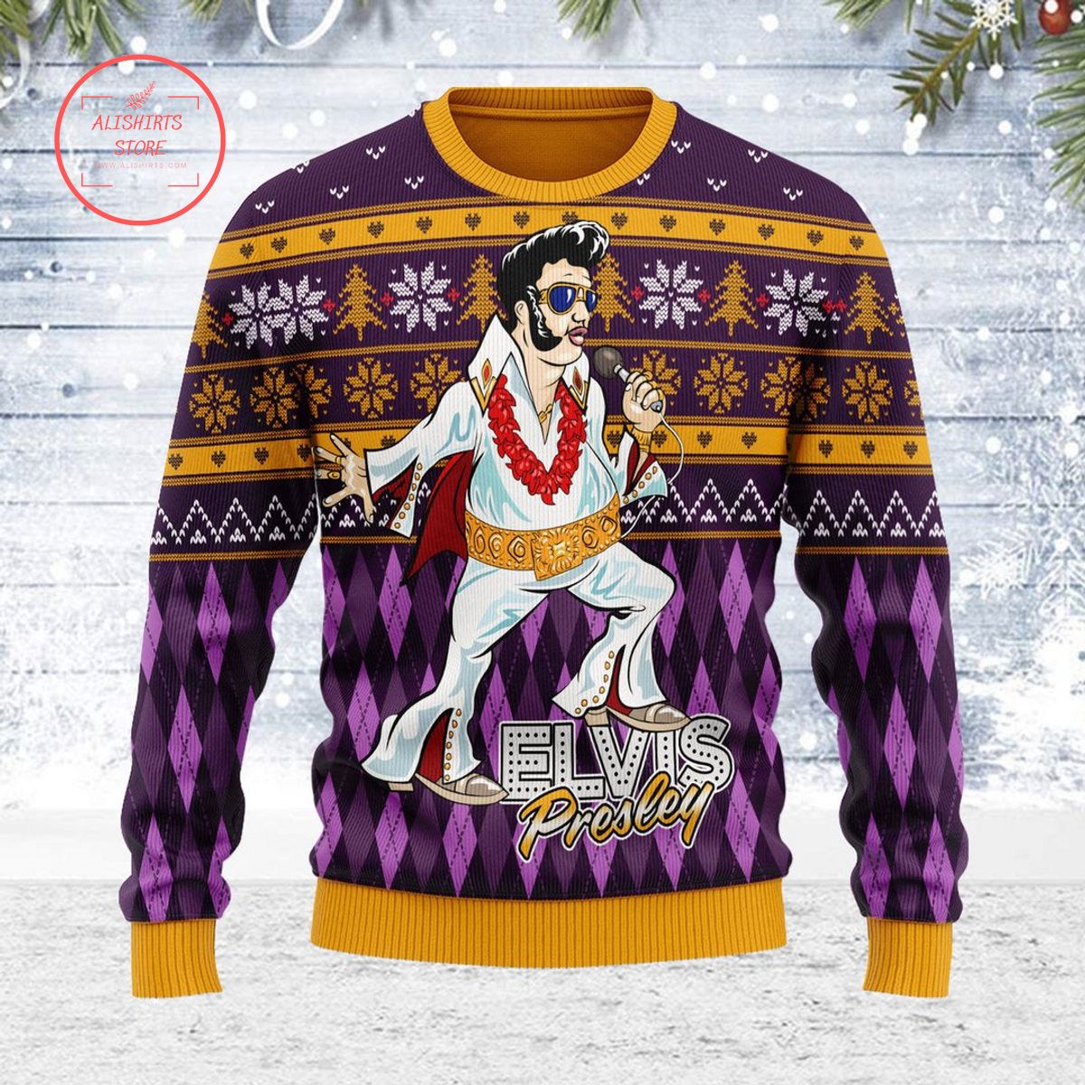 Elvis Presley Meme Christmas Ugly Sweater