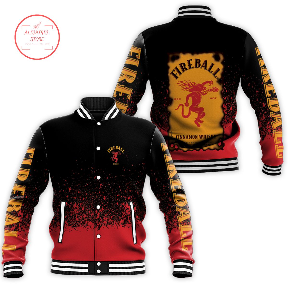 Fireball Cinnamon Whisky Logo Wine Lover varsity jacket