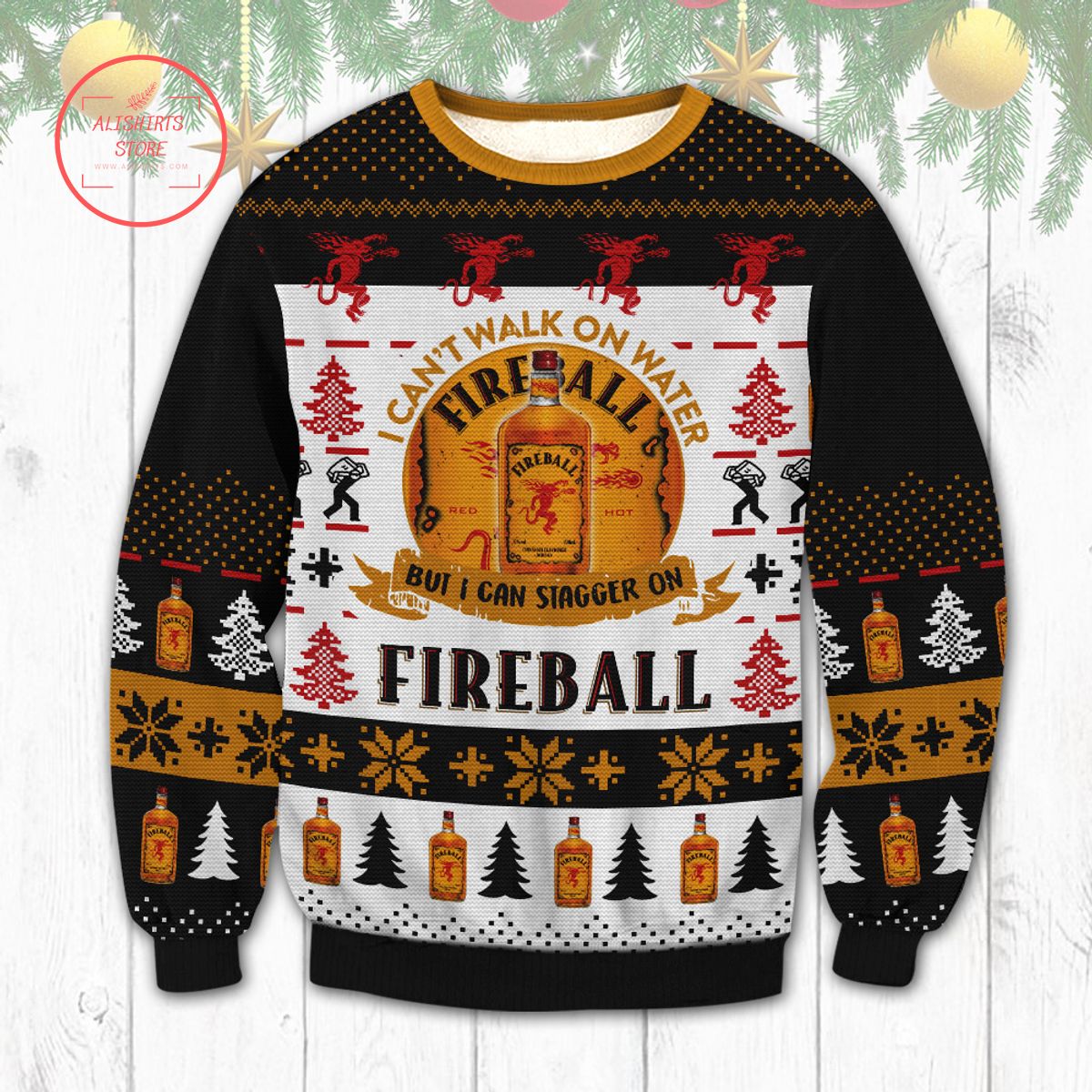 Fireball Stagger On Christmas Ugly Sweater