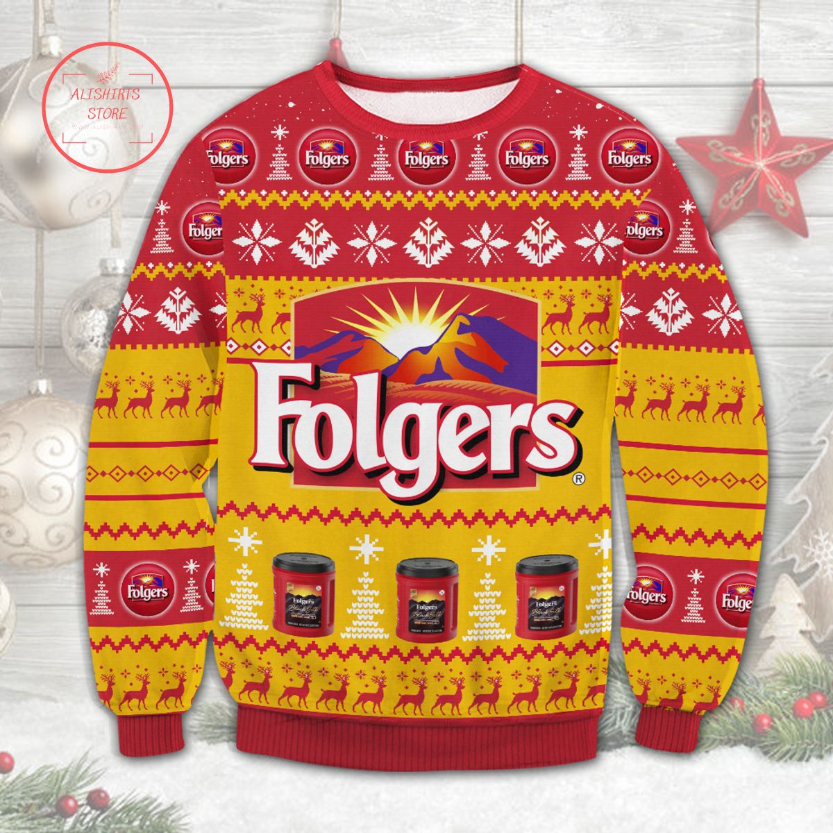 Folgers Coffee Ugly Christmas Sweater