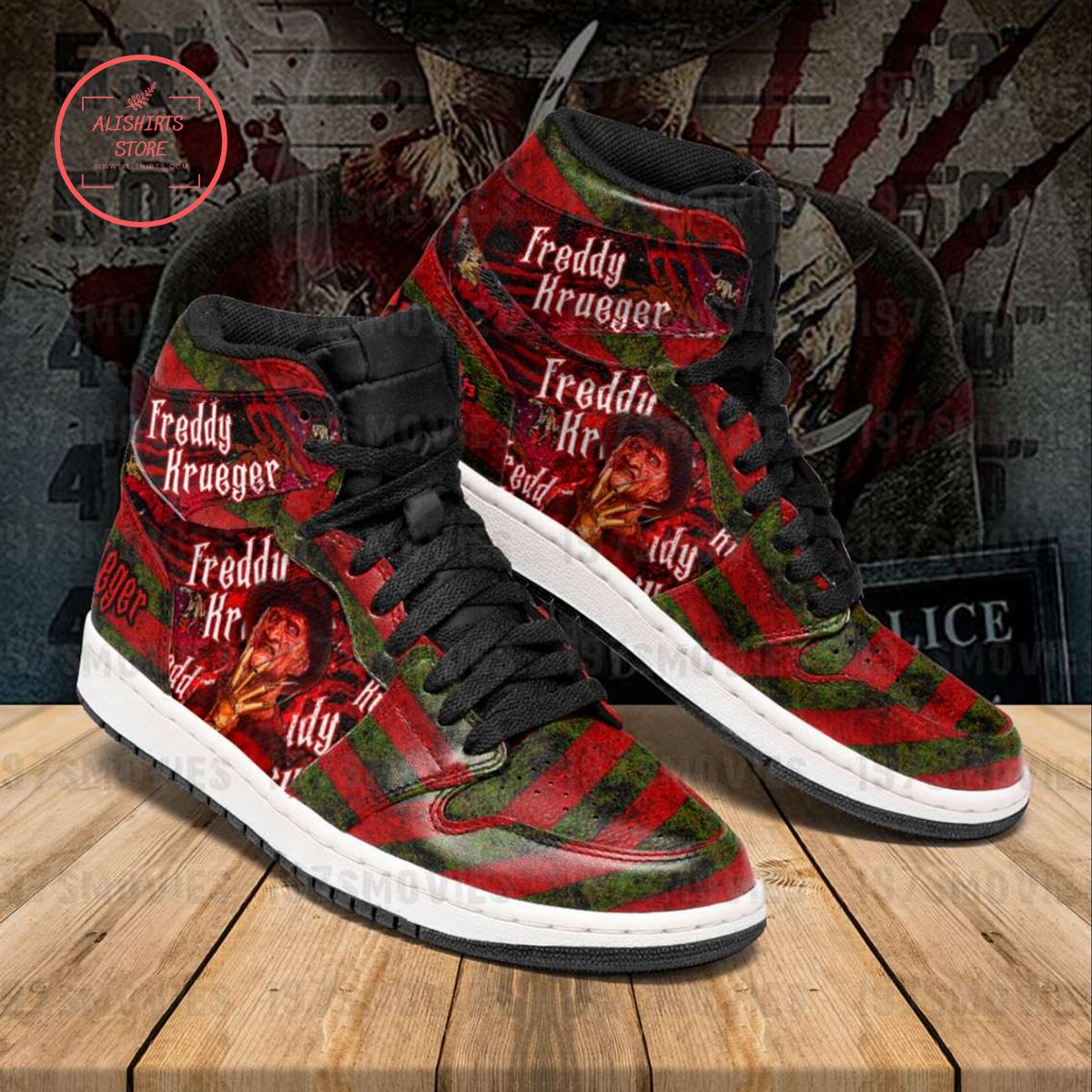 Freddy Krueger A Nightmare On Elm Street Air Jordan 1 Sneakers