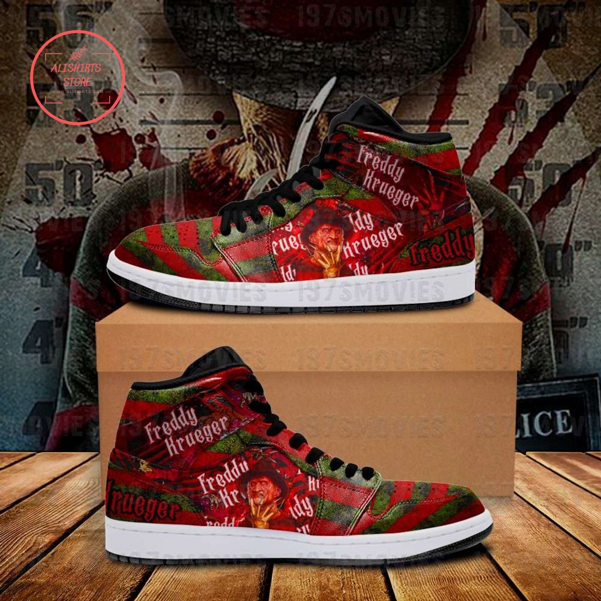 Freddy Krueger A Nightmare On Elm Street Air Jordan 1 Sneakers