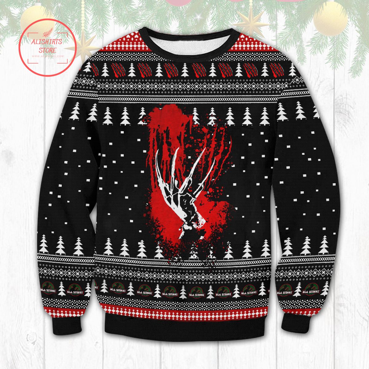 Freddy Krueger Hand Ugly Christmas Sweater