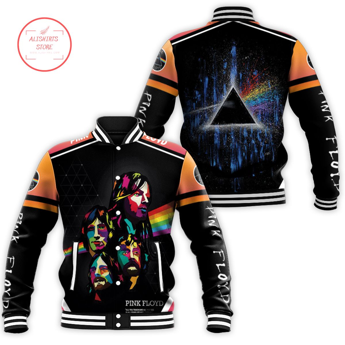 Pink Floyd Rainbow Popart varsity jacket