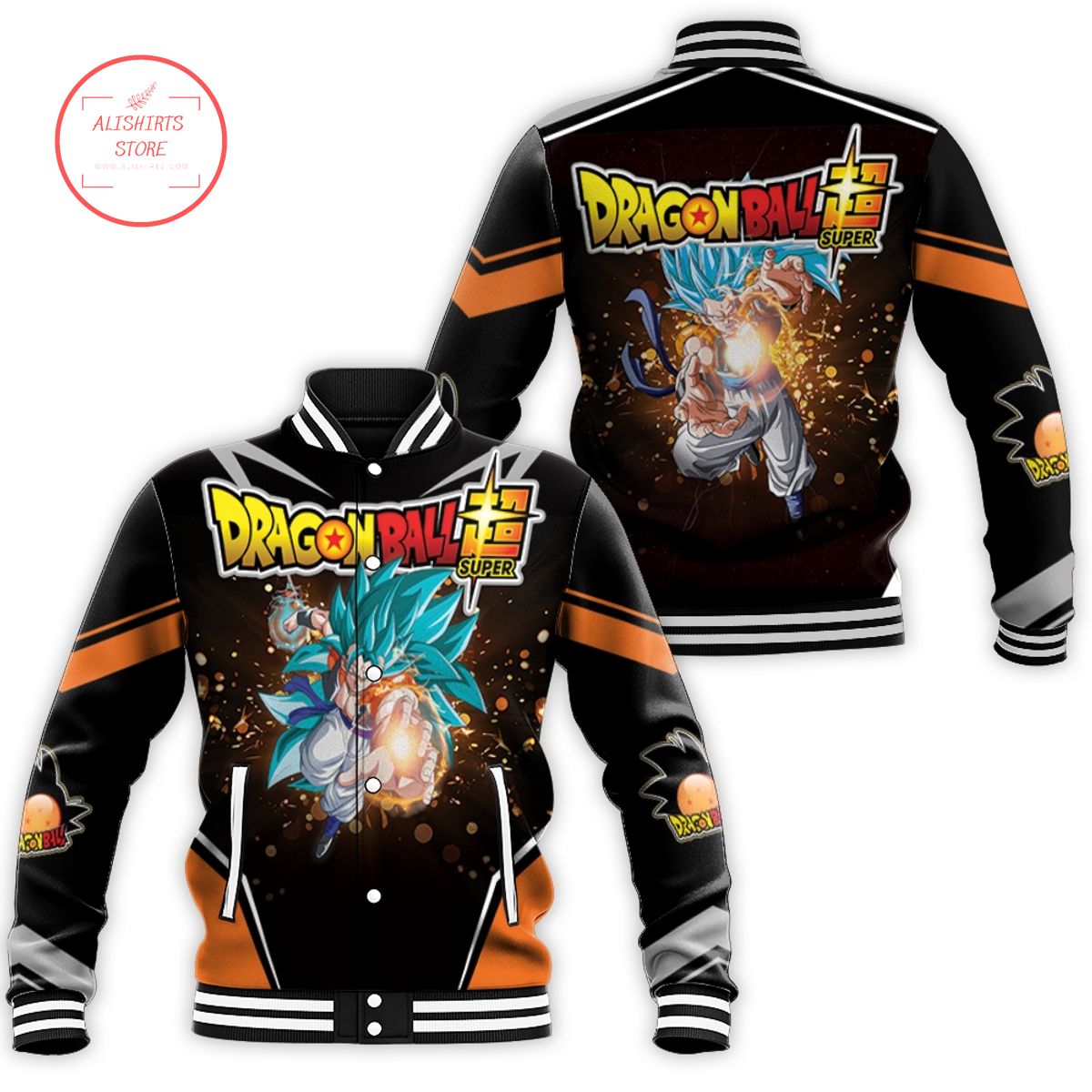 Gogeta Super Saiyan Blue Dragonball varsity jacket