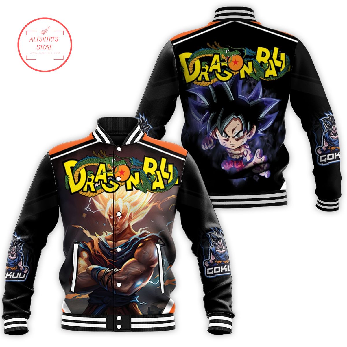 Goku Super Saiyan Legendary Saiyan Dragon Balls varsity jacket