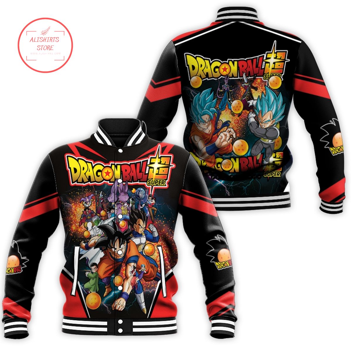 Goku Vegeta Universe God Wars Dragon Balls Super varsity jacket