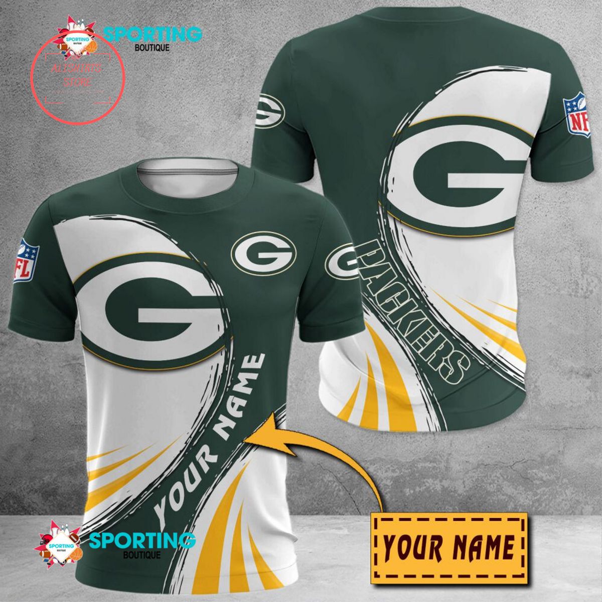 Green Bay Packers Custom Name Polo Shirt