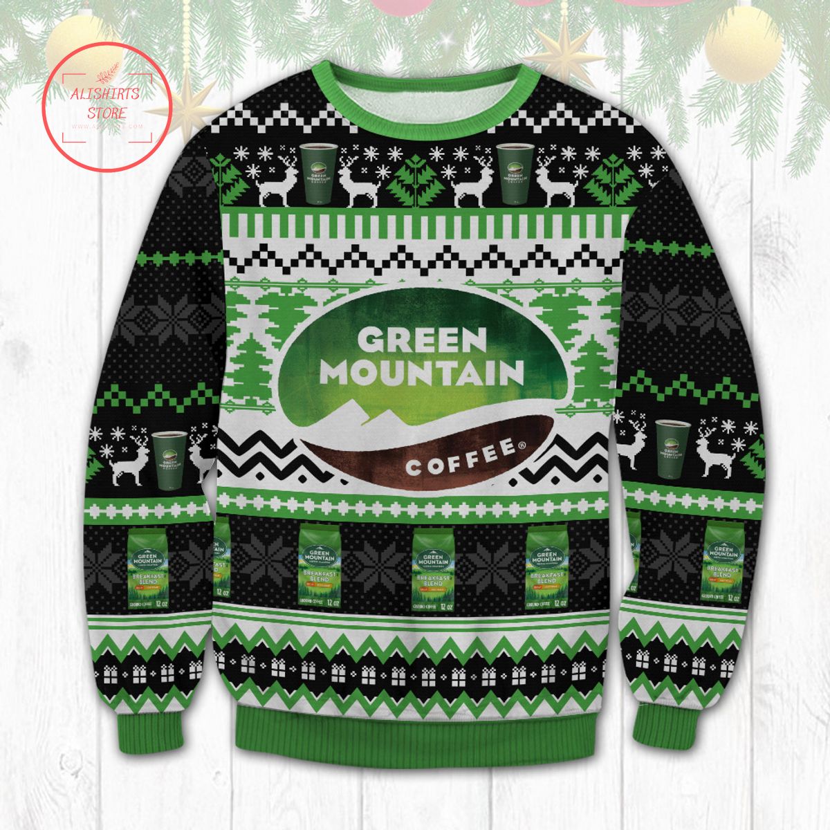 Green Mountain Coffee Ugly Christmas Sweater