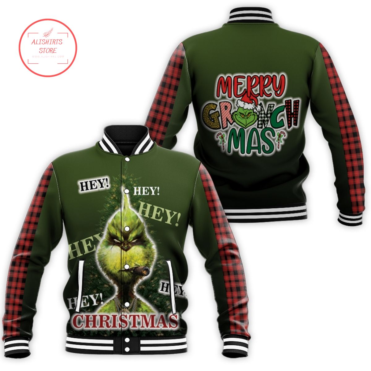 Grinch Chris as Hey Hey Merry Grinch Mas Grinch Chris as varsity jacket