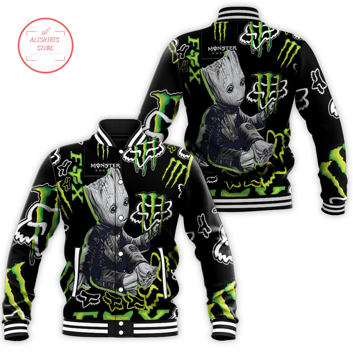 Groot Monster Energy Full varsity jacket - B841