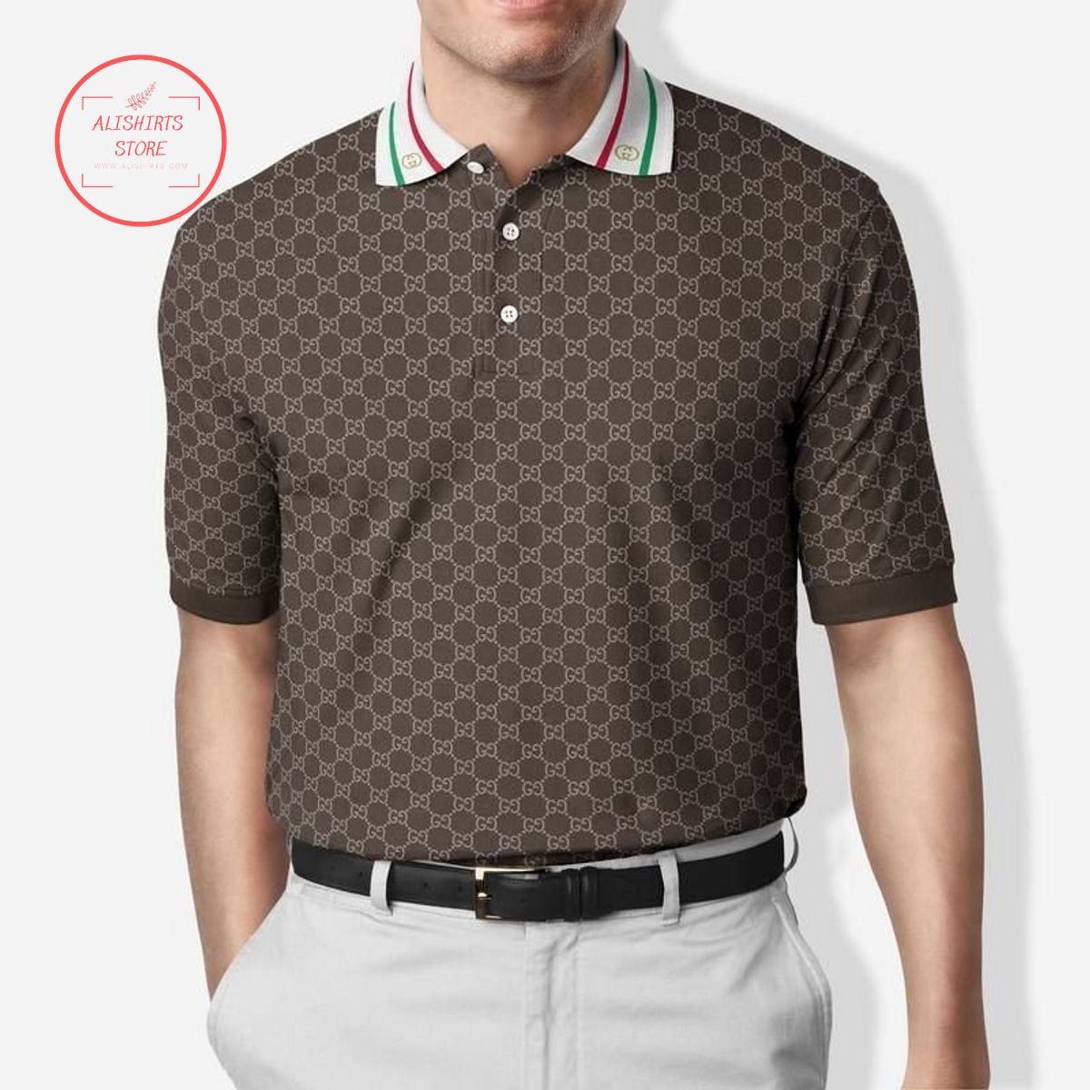 Gucci Italy Luxury Brown Polo Shirt