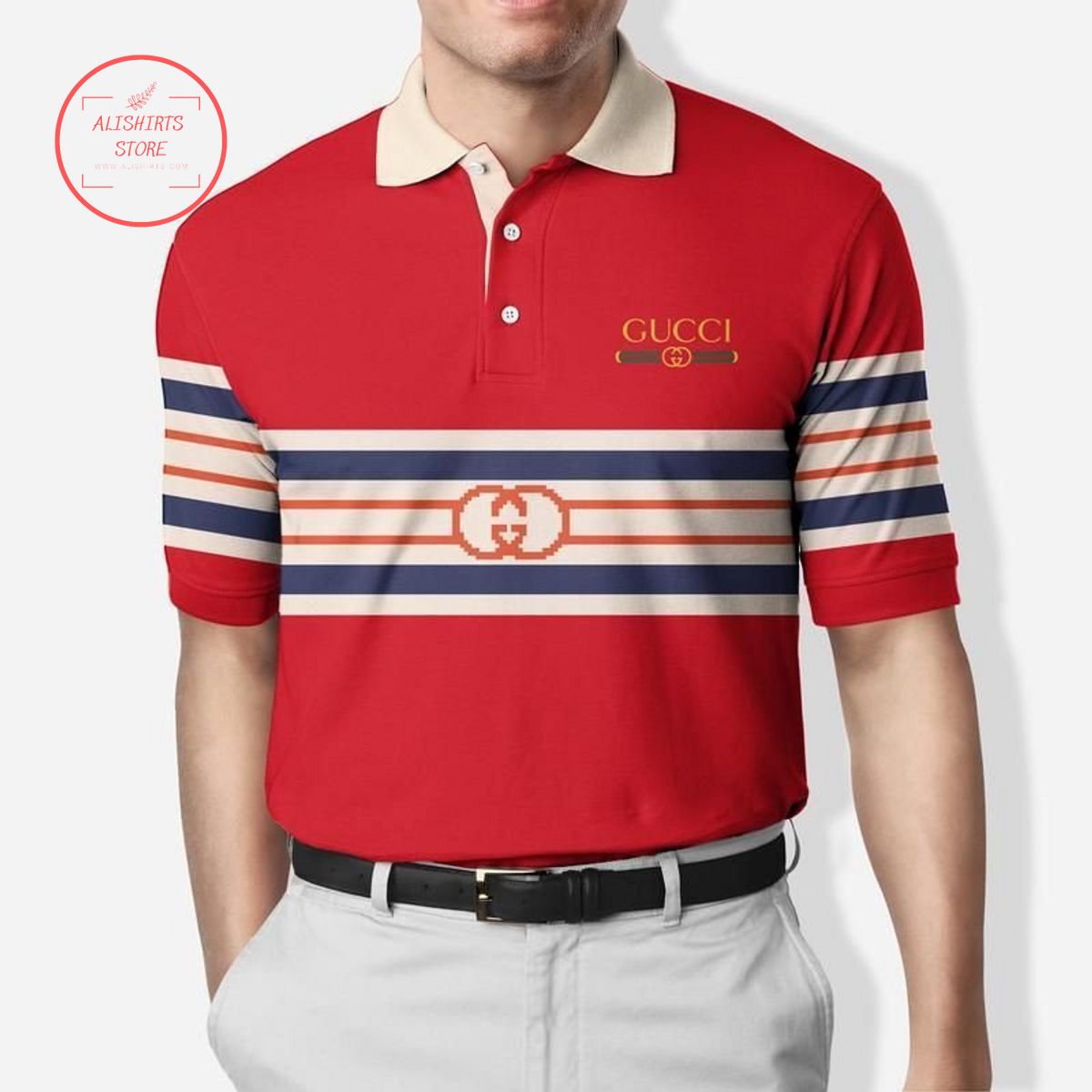 Gucci Italy Red Polo Shirt