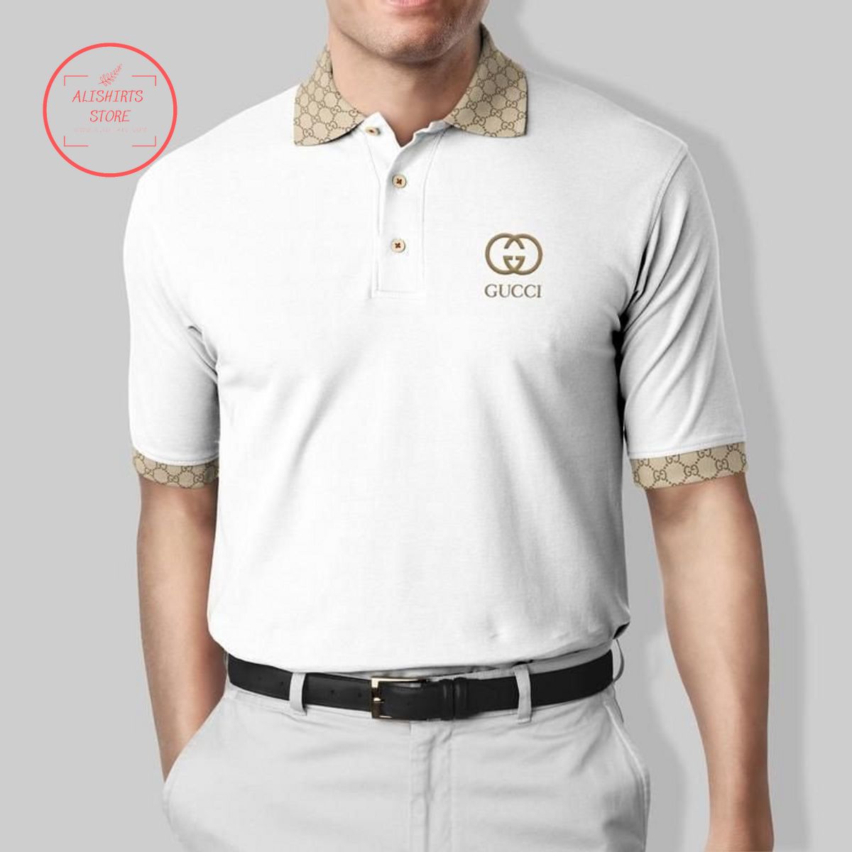 Gucci Italy White Polo Shirt