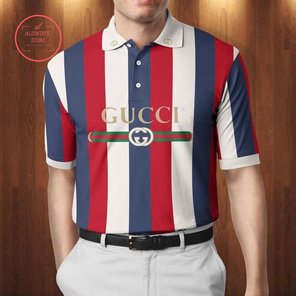 Gucci Logo Stripe Polo Shirt