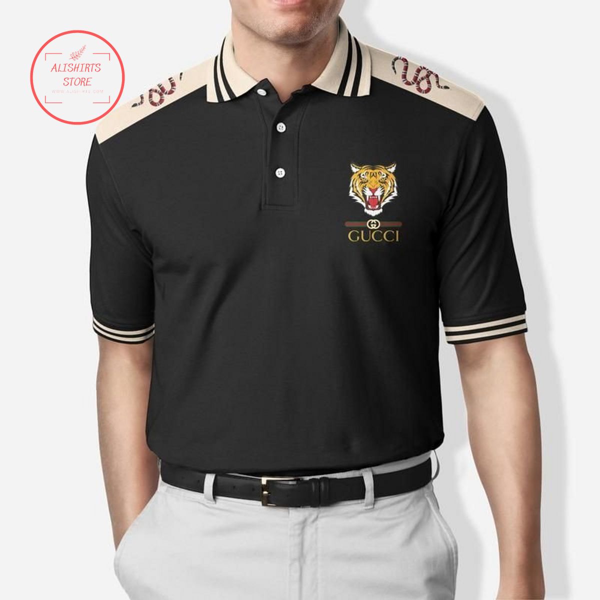 Gucci Tiger and Snake Polo Shirt