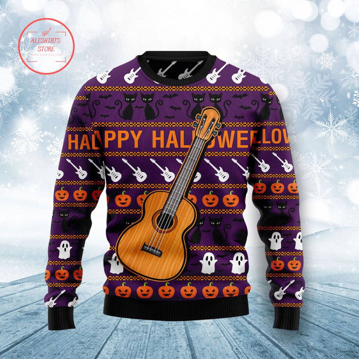 Guitar Halloween Ugly Christmas Sweater