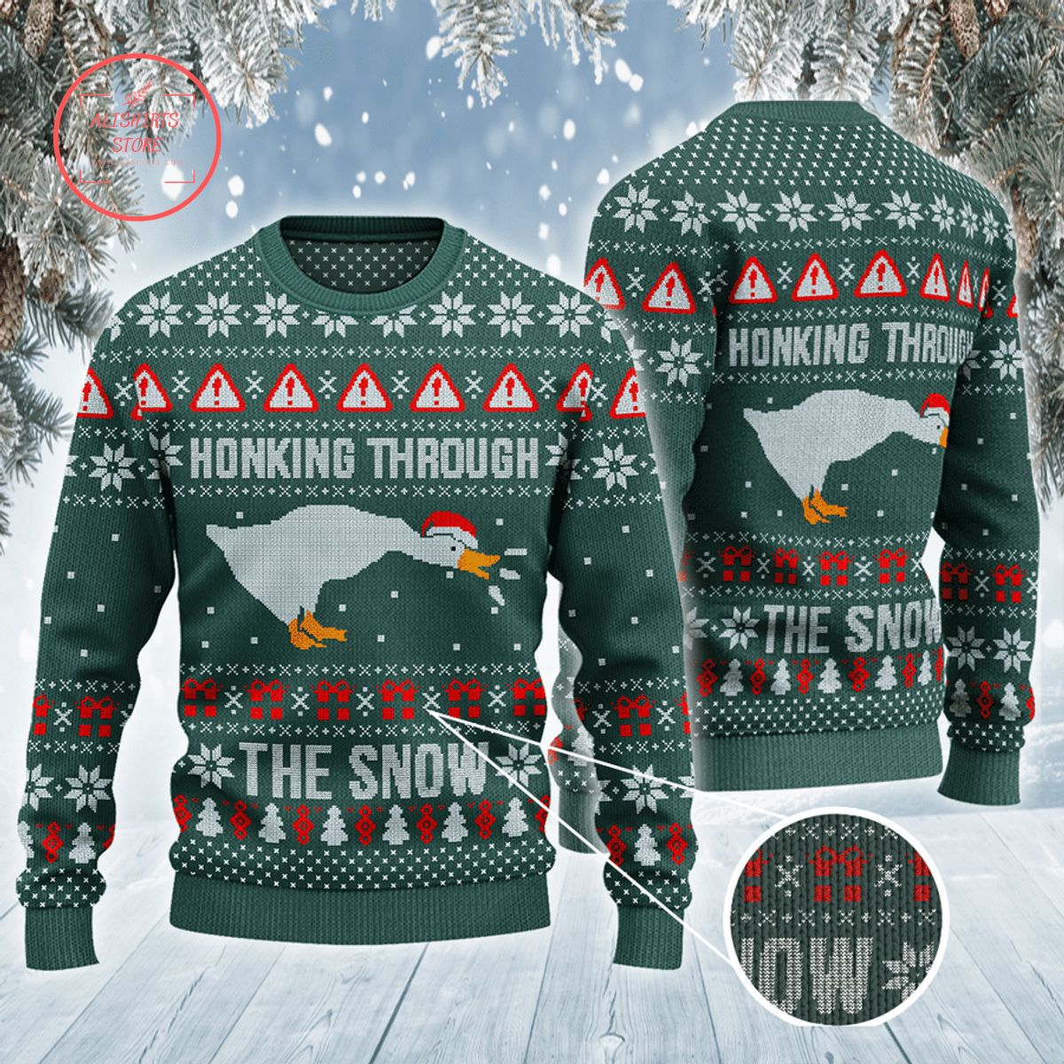 Honking Through the Snow Ugly Christmas Sweater