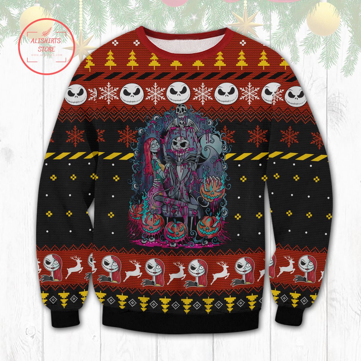 Horror Jack Skeleton Ugly Sweater