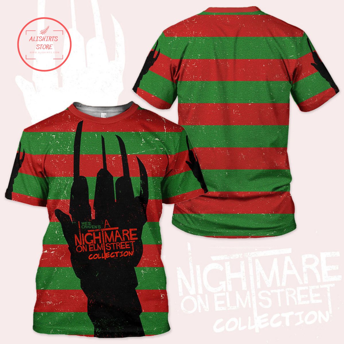 Horror Movie A Dirty Red And Green Sweater Horror T-shirt 3d