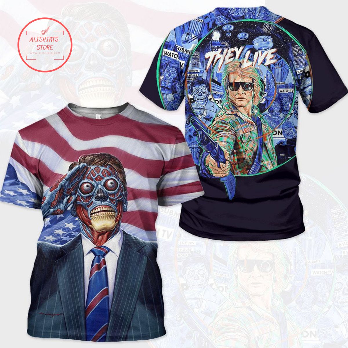 Horror Movie OBEY The President Horror T-shirt 3d