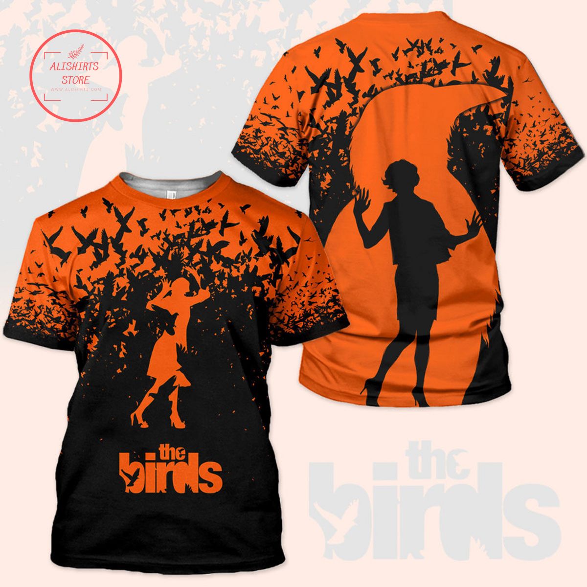 Horror Movie The Birds Horror T-shirt 3d