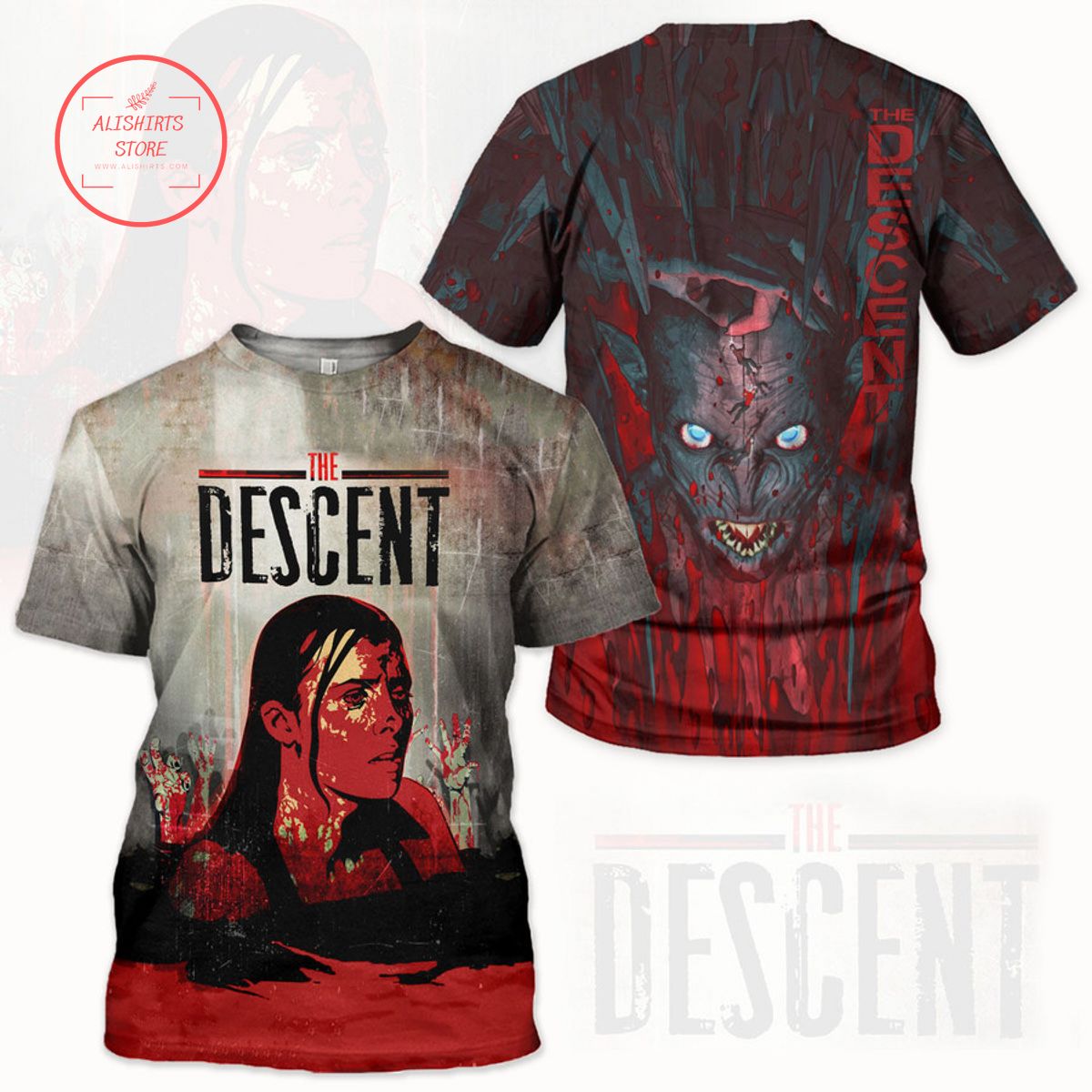 Horror Movie The Descent Horror T-shirt 3d