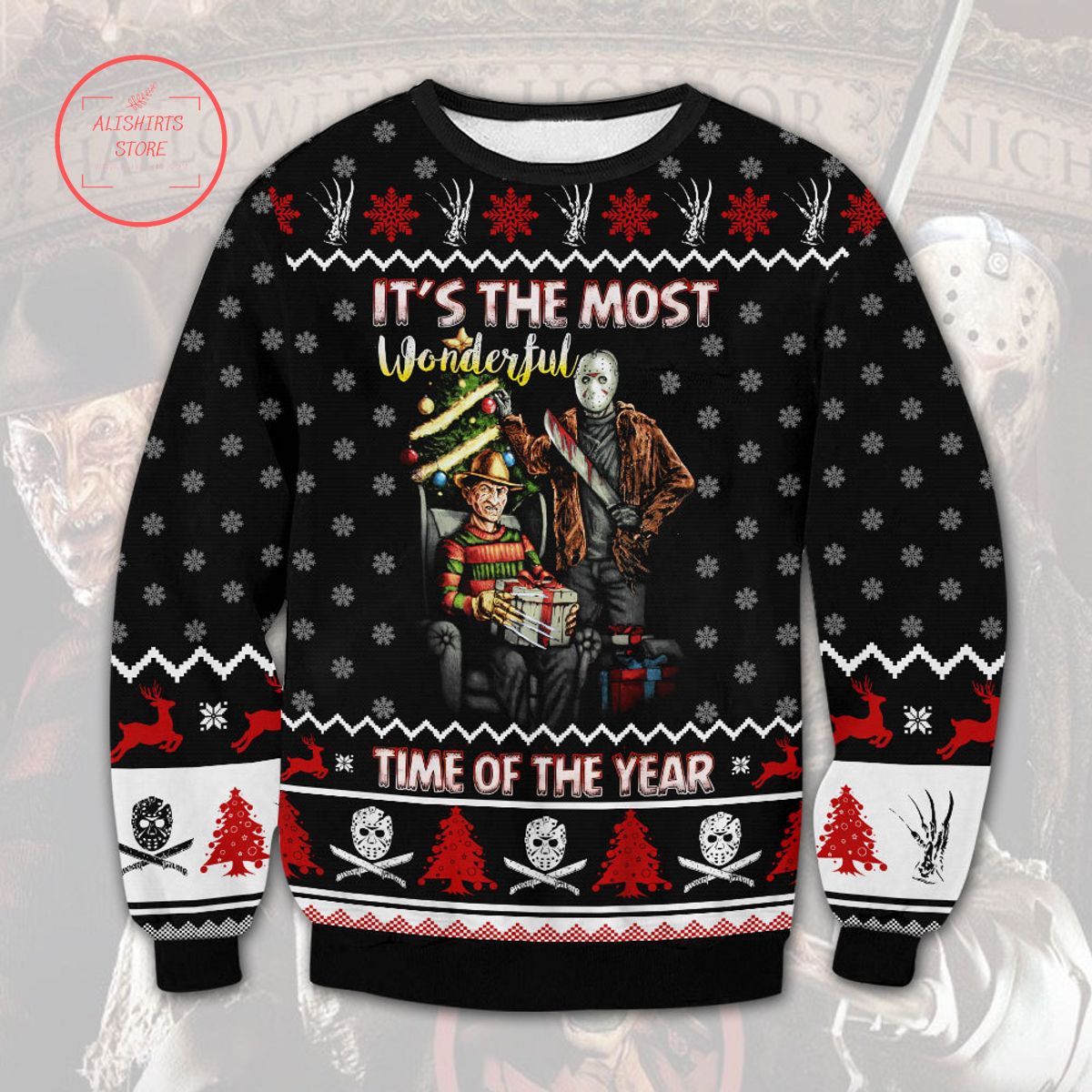 Horror Wonderful Time Ugly Christmas Sweater