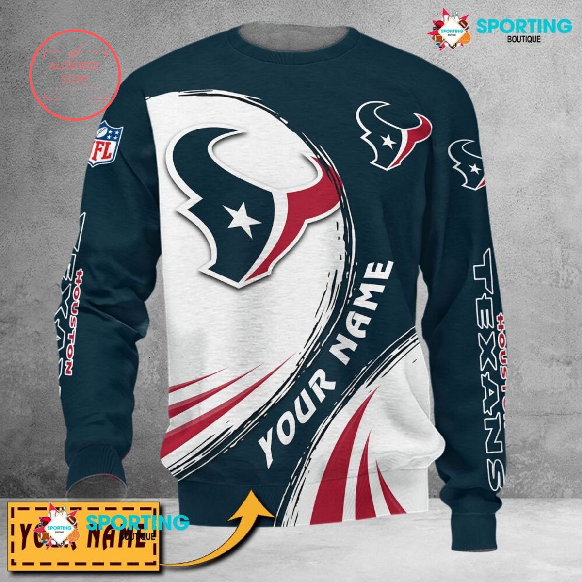 Houston Texans Custom name sweater