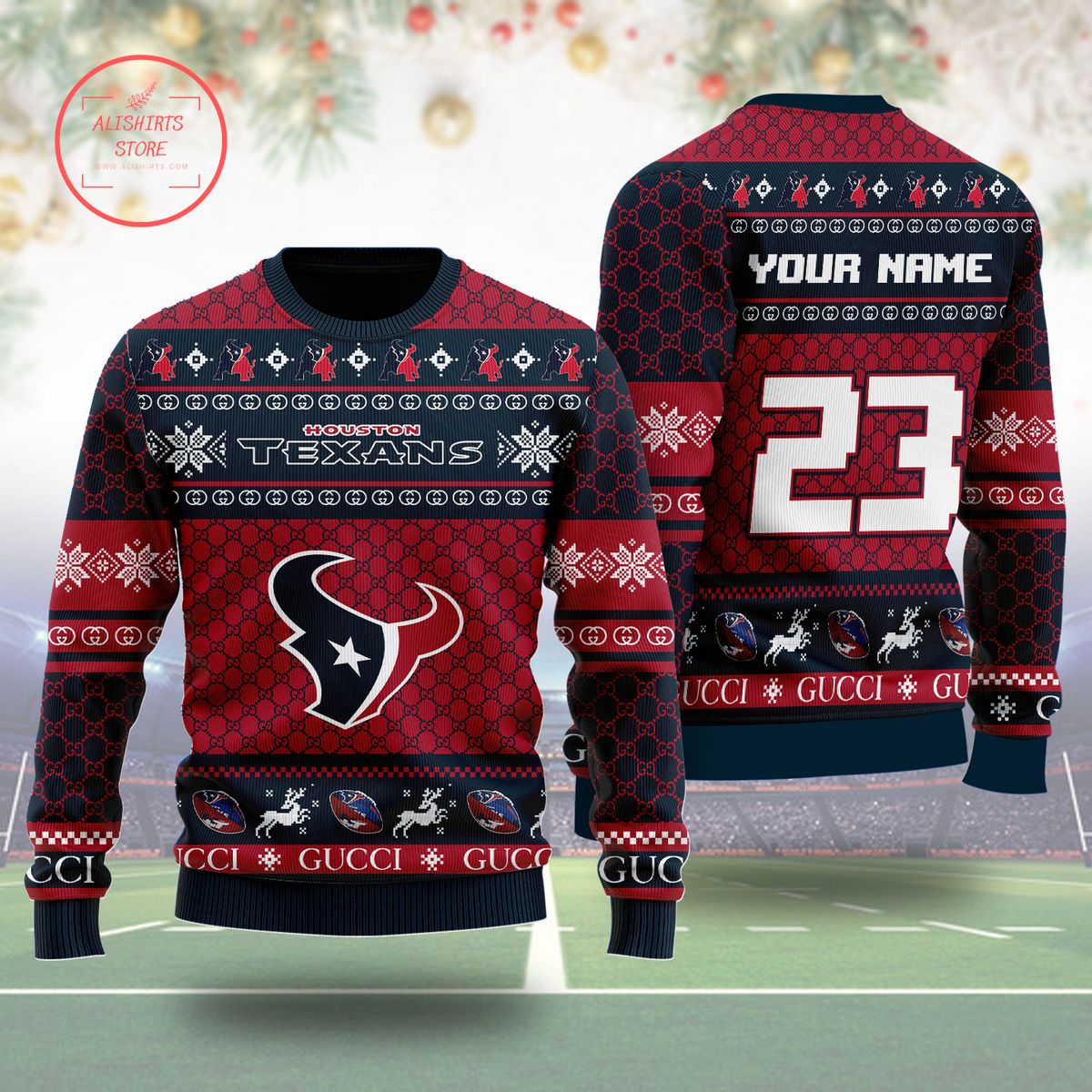 Houston Texans Gucci Ugly Christmas Sweater