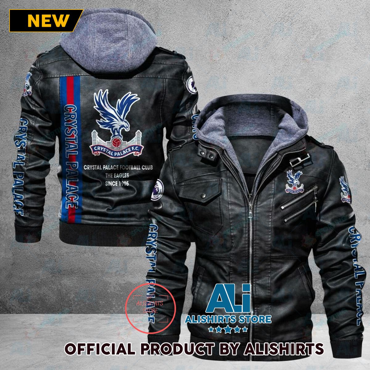 Crystal Palace FC EPL Leather Jacket For Fan Club