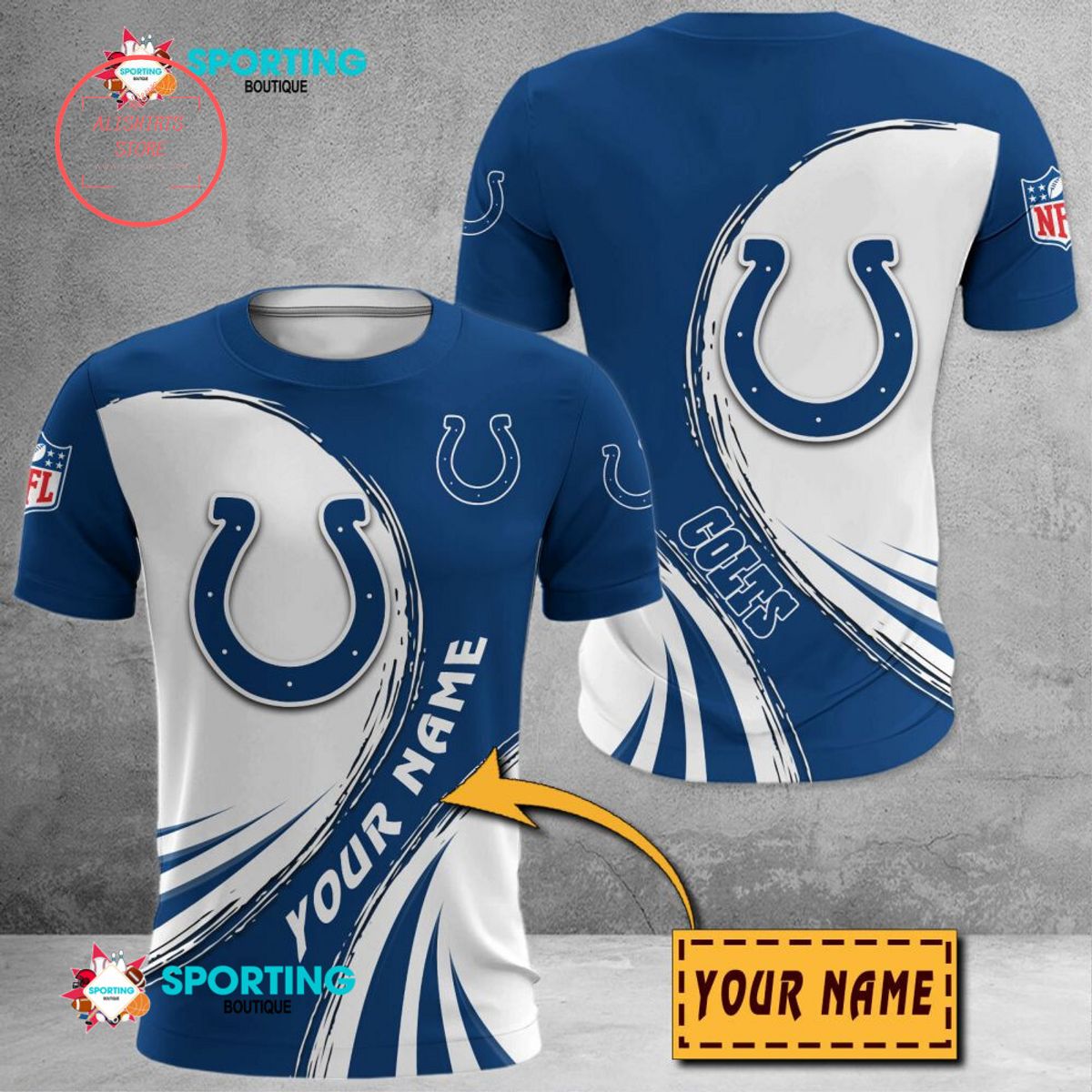 Indianapolis Colts Custom Name Polo Shirt