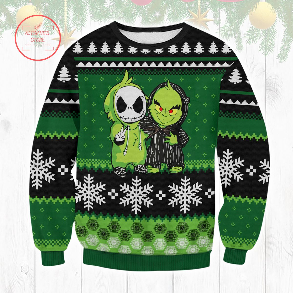 Jack And Grinch Ugly Christmas Sweater