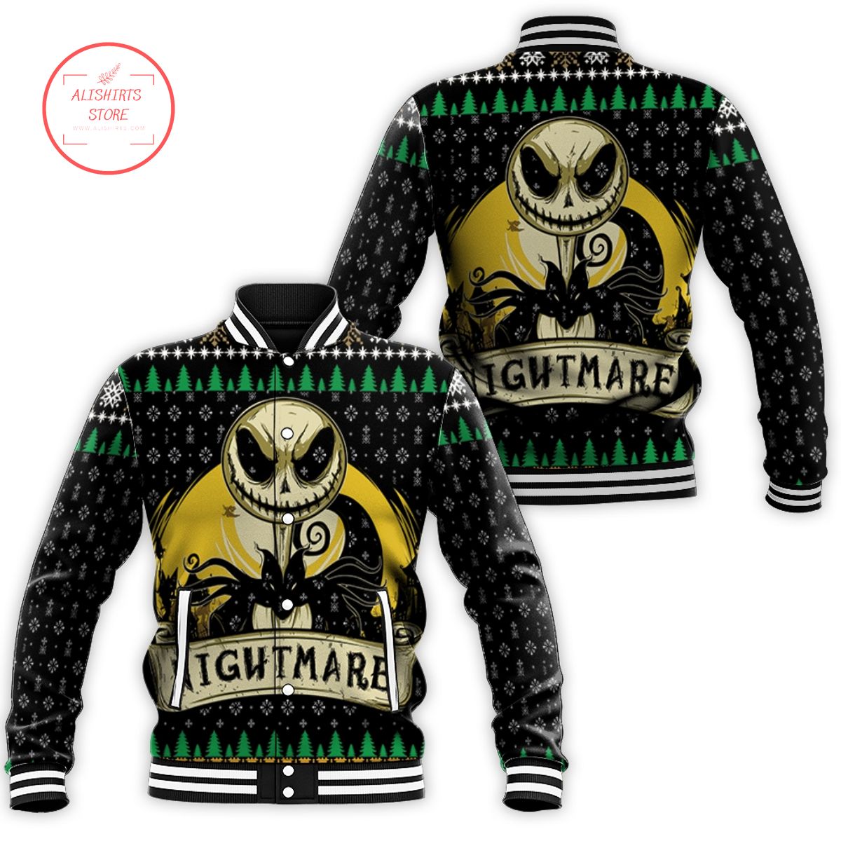 Jack Skellington Nigh are Before Chris as Skellington Halloween varsity jacket