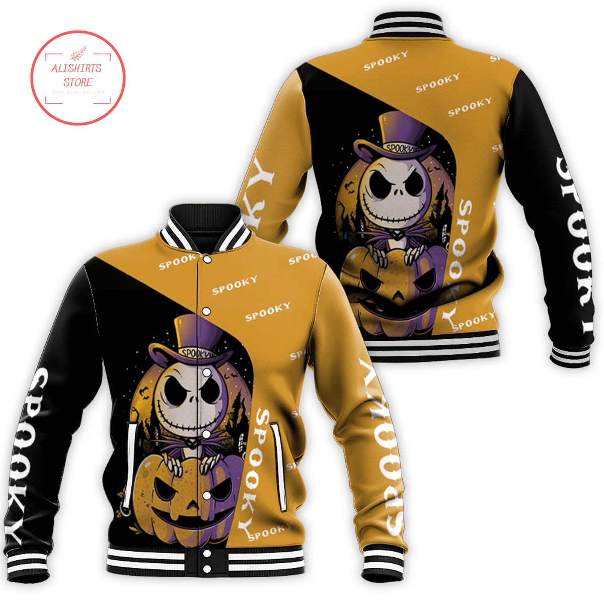 Jack Skellington Skellington Halloween varsity jacket