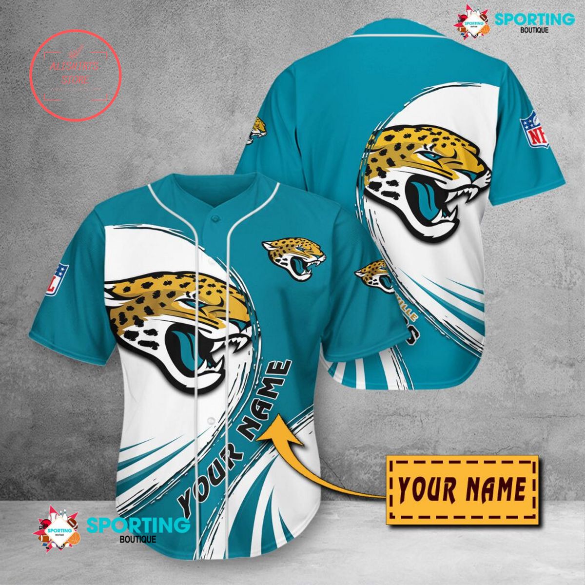 Jacksonville Jaguars NFL Personalized Baseball Jersey