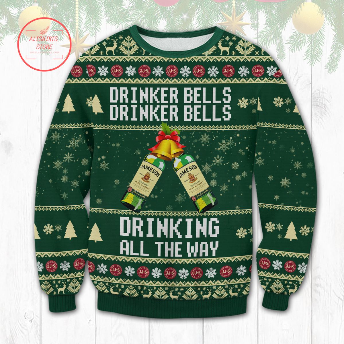 Jameson Drinker Bells Ugly Christmas Sweater