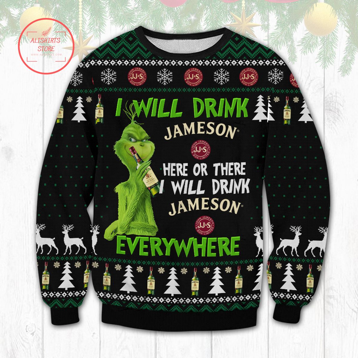 Jameson Grinch Ugly Christmas Sweater