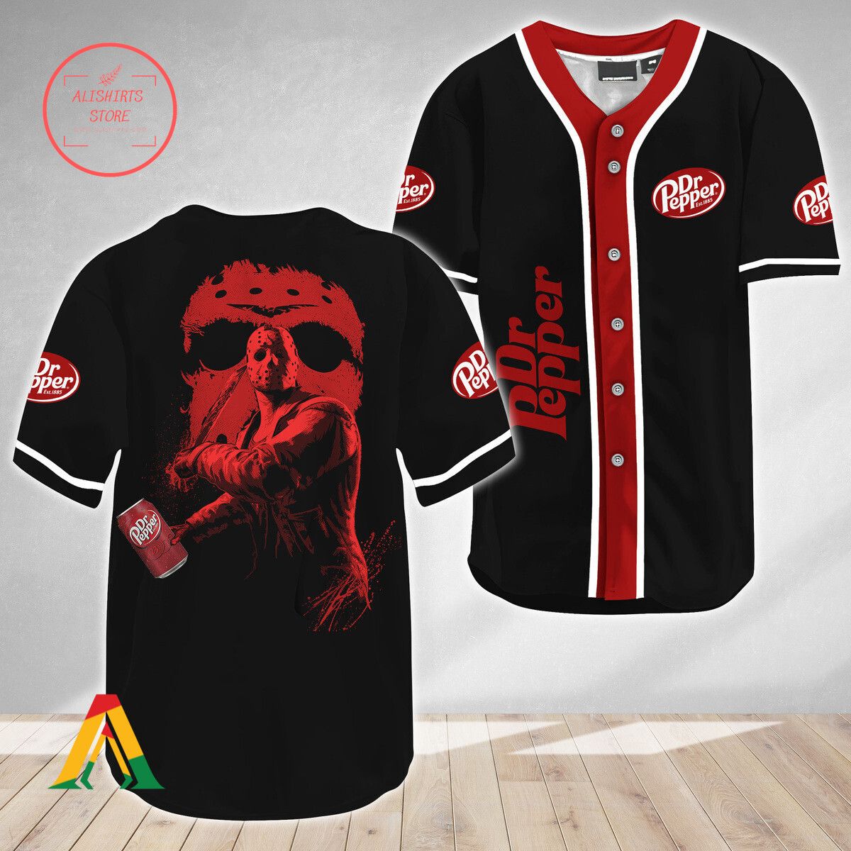 Jason Voorhees Friday The 13th Dr Pepper Baseball Jersey