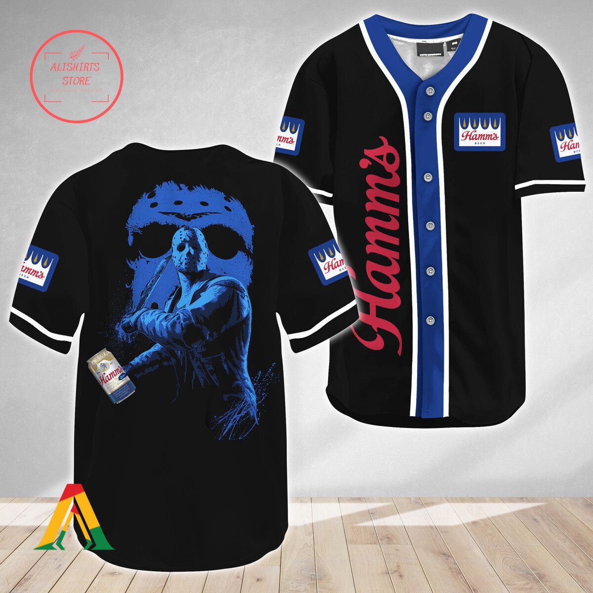 Jason Voorhees Friday The 13th Hamm’s Beer Baseball Jersey
