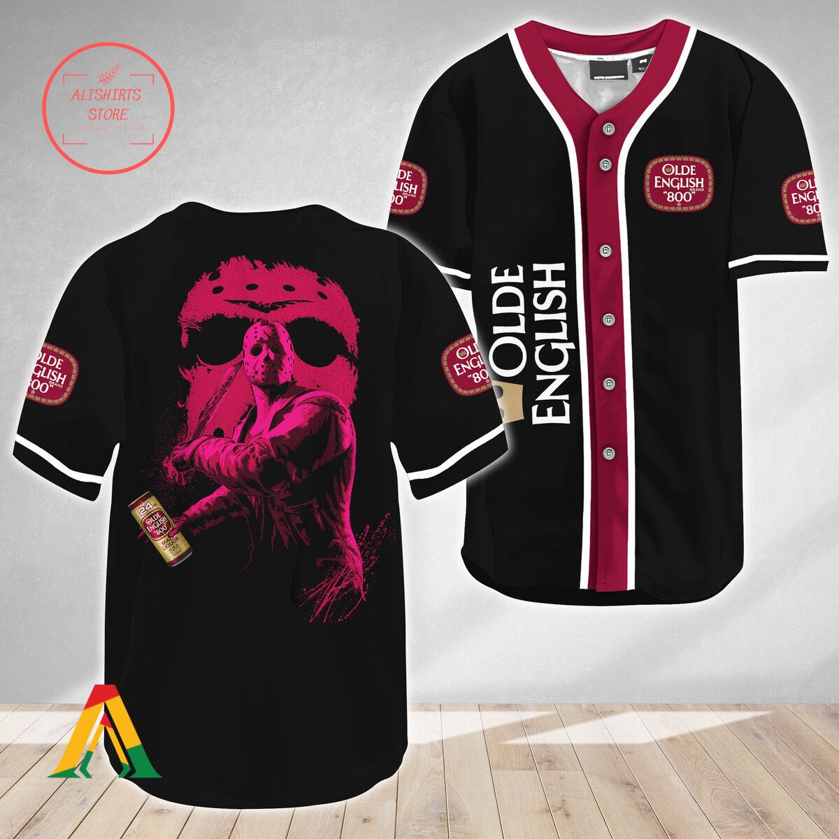 Jason Voorhees Friday The 13th Olde English 800 Baseball Jersey